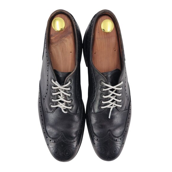 Nettleton USA Mens Size 10.5N Black Handmade Leather Dress Shoes Wingtip Oxfords - Picture 2 of 12